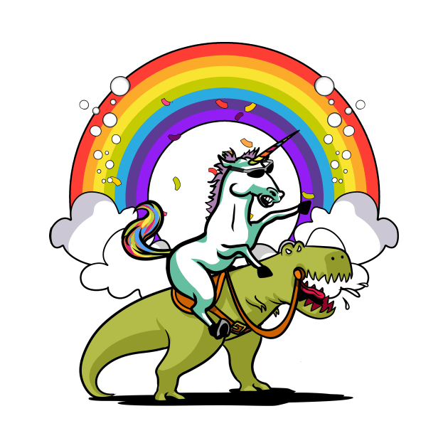 Unicorn Riding T-Rex Dinosaur Party by underheaven