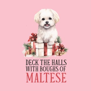 Maltese Christmas Print T-Shirt