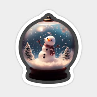 cute snowman in a sphere glass perfect for christmas Magnet