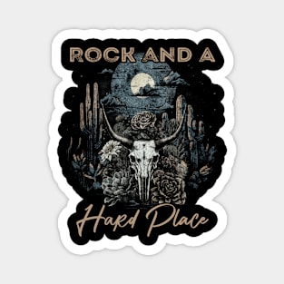 Rock And A Hard Place Country Music Deserts Bull Skull Cactus Magnet