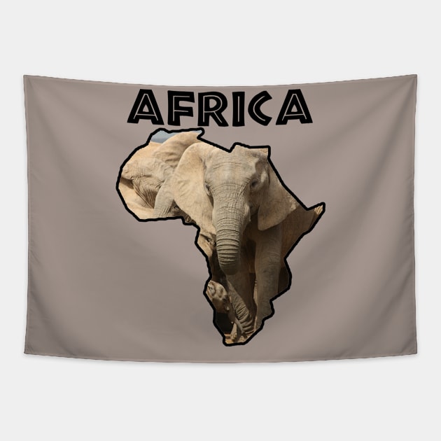 Africa Wildlife Continent Elephant Mother and Calf Tapestry by PathblazerStudios