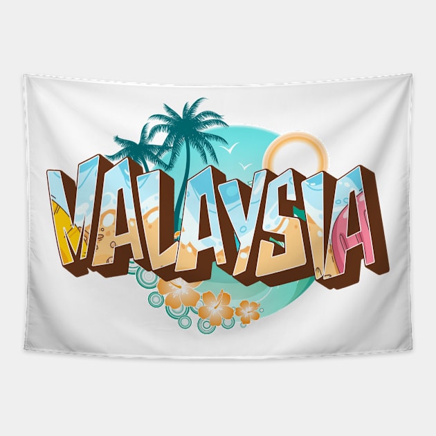 Malaysia 3d text Tapestry by SerenityByAlex