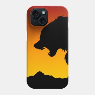 Sunset Snarling Wolf - Wolf Lover - Growling Wolf Aggressive Wolves Phone Case