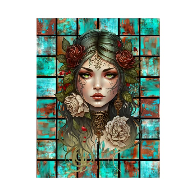 Copper Patina Boho Gothic Girl 5 by Jay Major Designs