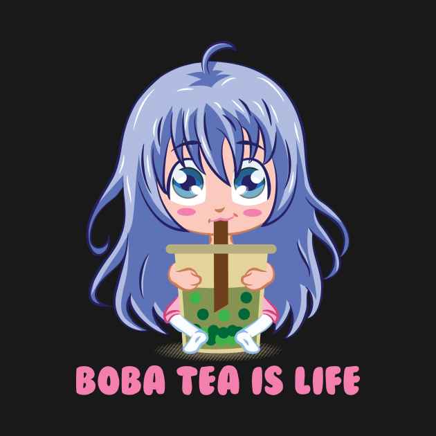 Japanese Anime Girl manga boba tea gift by biNutz