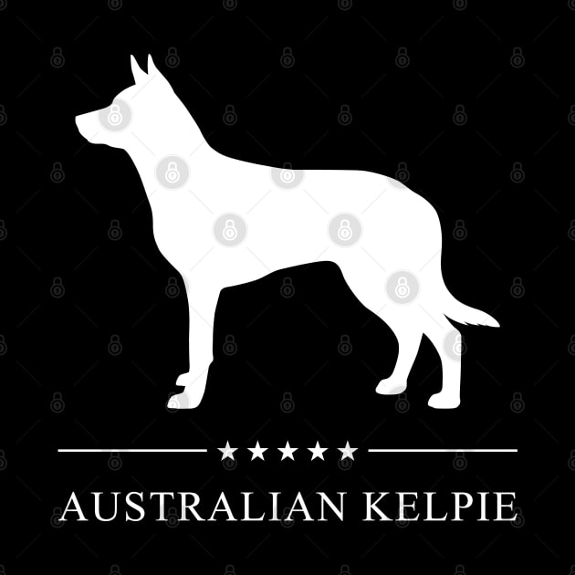 Australian Kelpie White Silhouette by millersye