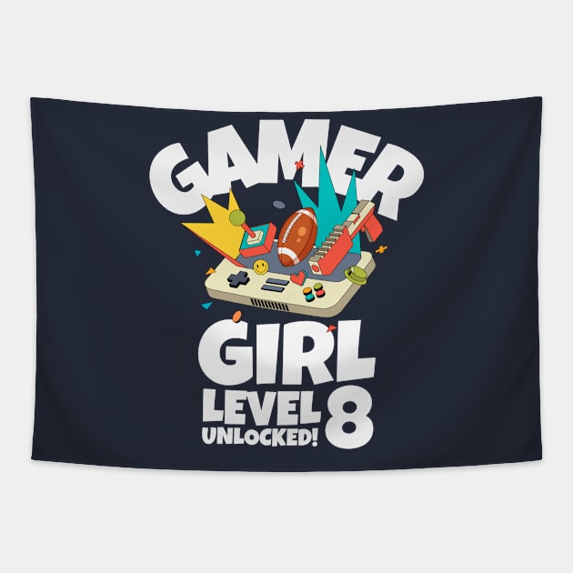 Gamer Girl Level 8 Unlocked! Tapestry by Issho Ni