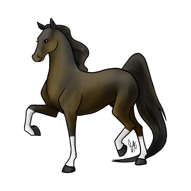 Horse - American Saddlebred - Bay by Jen's Dogs Custom Gifts and Designs