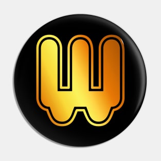 W Golden letter Pin