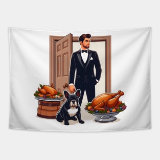 French Bulldog Thanksgiving Tapestry