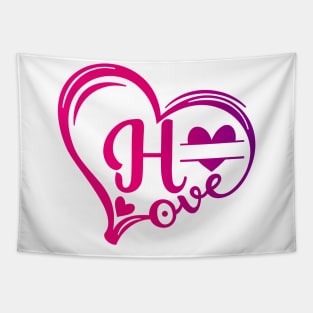 letter h monogram in the shape of love Tapestry