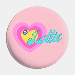 Lottie in Colorful Heart Illustration Pin