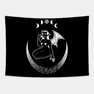 Conjuration in the moonlight | Occult Witch Tapestry