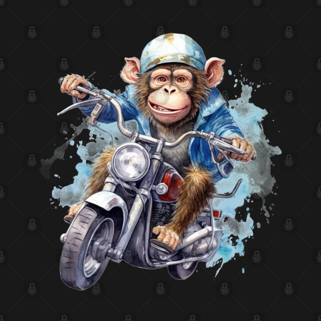 Baby Monkey Riding Motorbike by Chromatic Fusion Studio