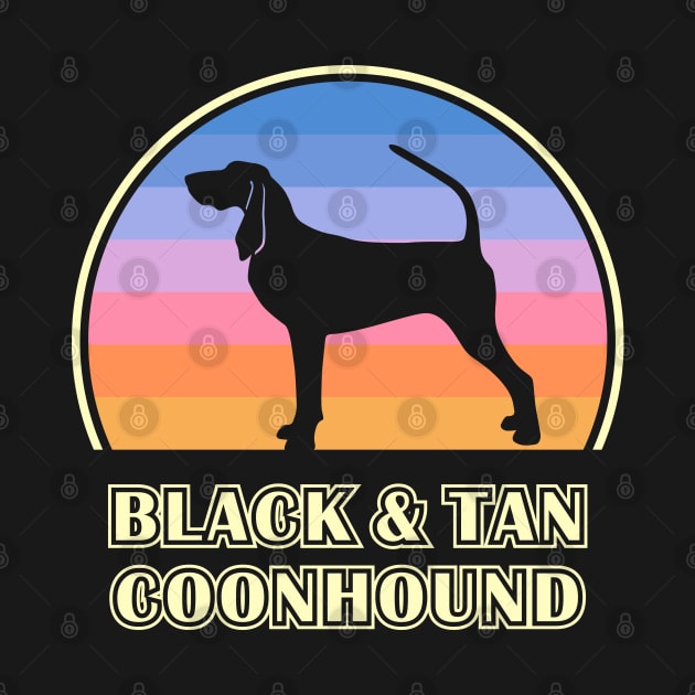 Black and Tan Coonhound Vintage Sunset Dog by millersye