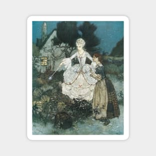 Vintage Fairy Tale, Cinderella with Her Fairy Godmother by Edmund Dulac Magnet
