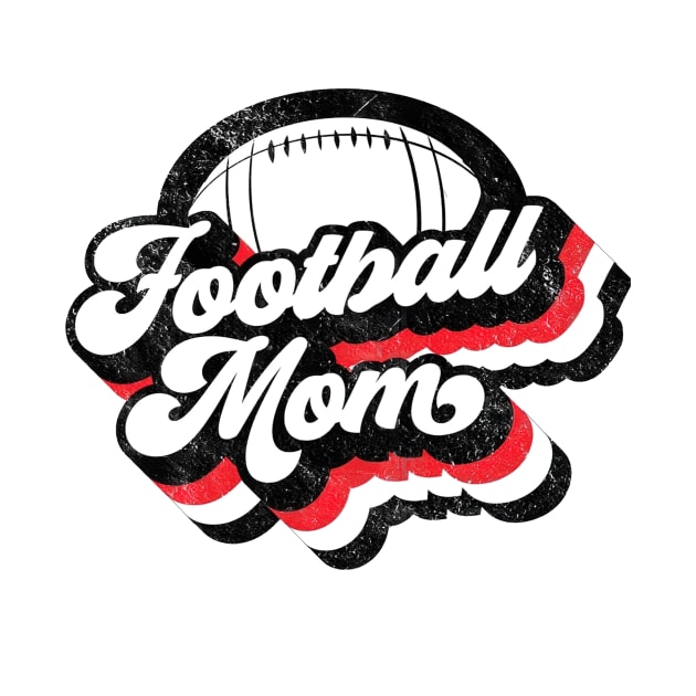 Retro Football Mom Red White Black by Wonder man 