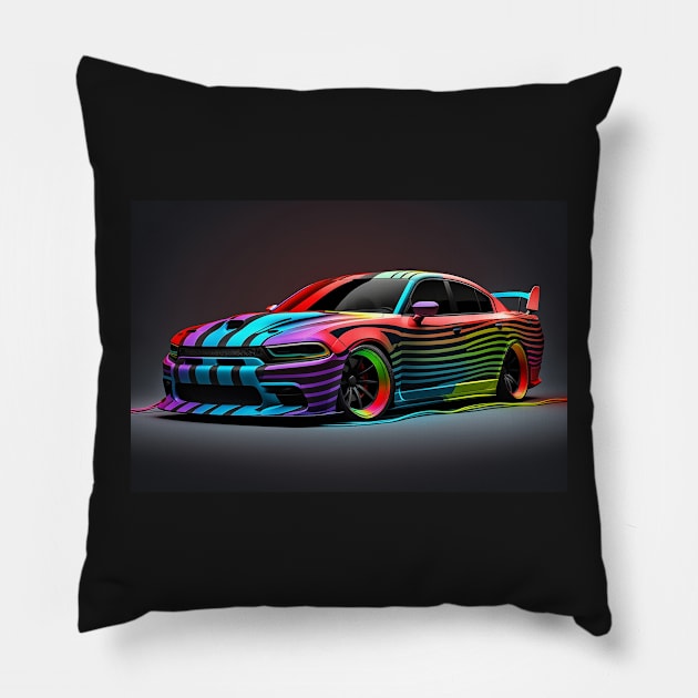 hellcat widebody Pillow by PixelPusherArt