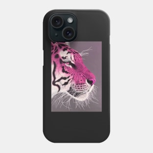 Fuchsia pink and white ombre tiger Phone Case