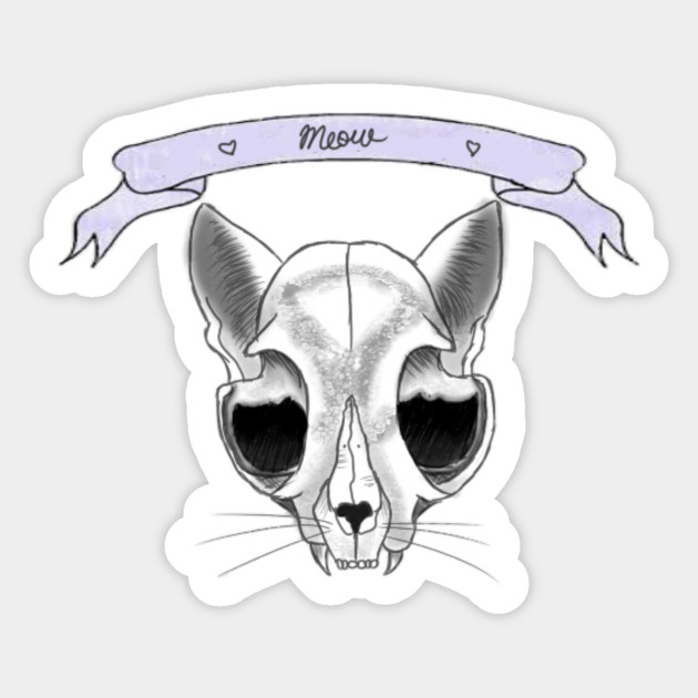 Cat Skull Cat Sticker Teepublic