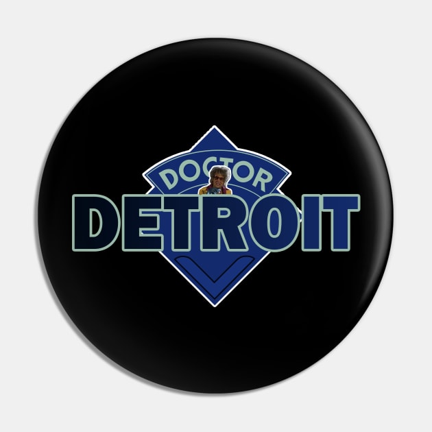 Doctor Detroit - Doctor Who Style Logo Pin by RetroZest