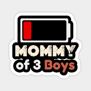 Mom of 3 Boys Shirt Gift from Son Mothers Day 2024 Birthday Women Magnet