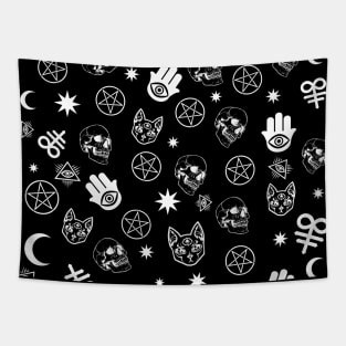 Wicca/Witchcraft Repeat Symbols Pattern Design Tapestry