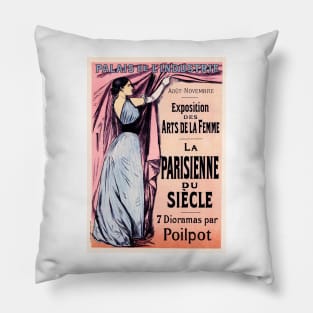 PARIS WOMAN ART EXHIBITION OF THE CENTURY Vintage French Advertisement Pillow