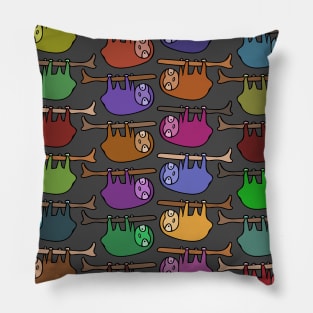 Colorful and Cute Hanging Sloth Pattern Pillow