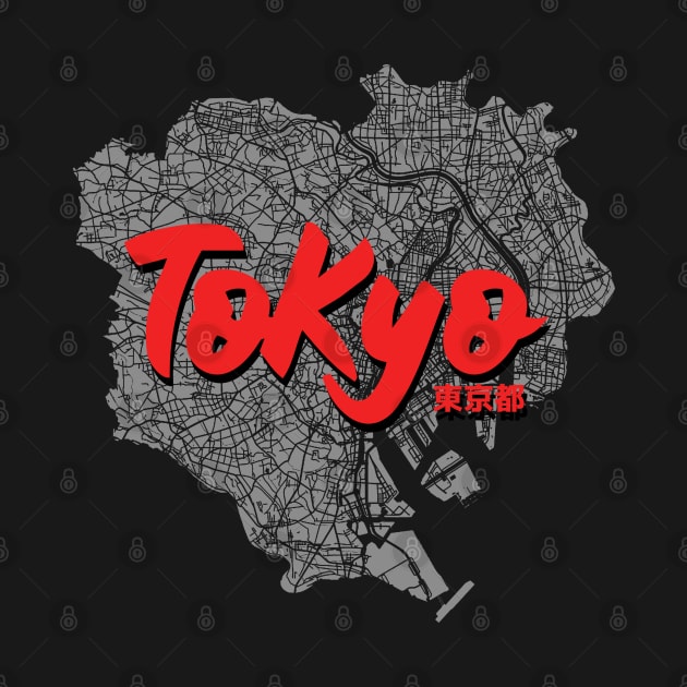 Tokyo, Japan City Map by Issho Ni