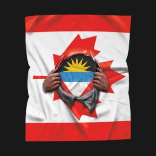 Antigua & Barbuda Flag Canadian Flag Ripped - Gift for Antiguan & Barbudan From Antigua & Barbuda T-Shirt