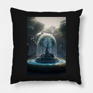 Tranquil Garden of Trees Pillow