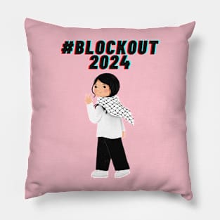 #blockout2024 blockout free Palestine all eyes on rafa Pillow