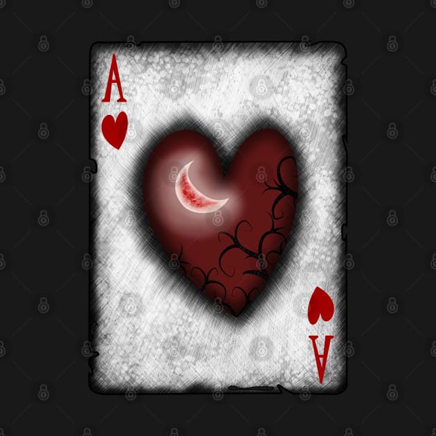 Ace of Hearts with Moon by DeneboArt