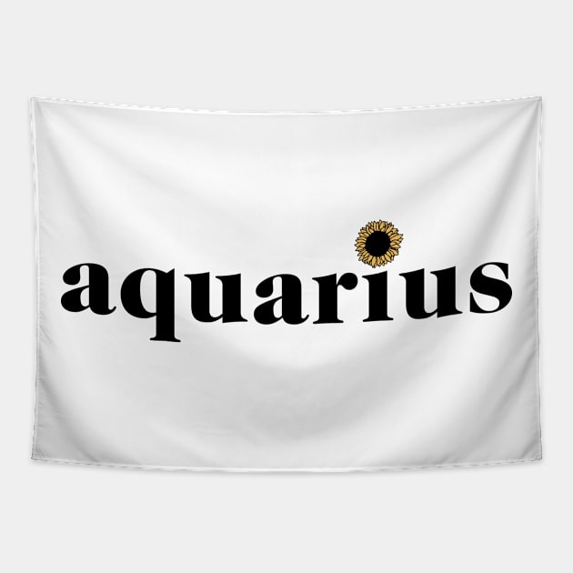 Aquarius Sunflower Zodiac Tapestry by aterkaderk