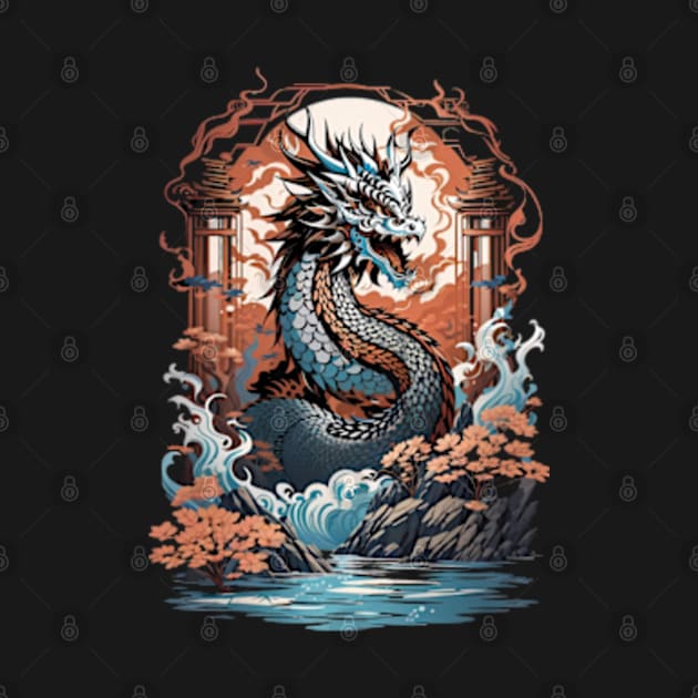 Watatsumi the japanese dragon by BrisaArtPrints