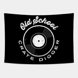 Old School Crate Digger design Tapestry