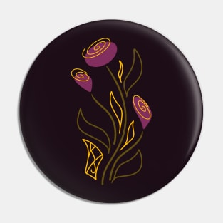 Purple Abstract Rose Pin