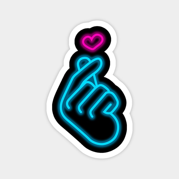 K-pop Hand Symbol Finger Heart Korean Pop Music Magnet by JessieJune