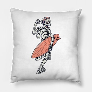 Surfing Skeleton Pillow