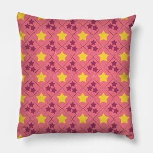 Pink and Yellow Stars Seamless Pattern 050#001 Pillow