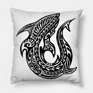 Shark Maori Tattoo Pillow