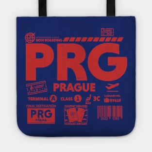 Vintage Prague PRG Airport Code Travel Day Retro Travel Tag Czech Republic Tote