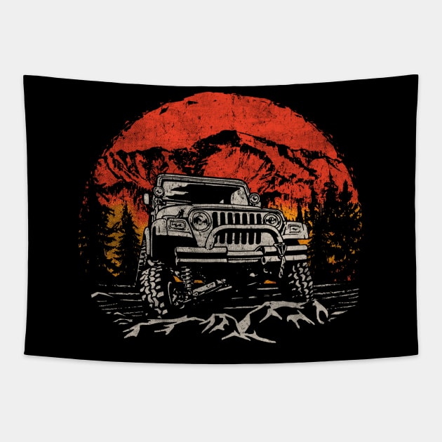 Vintage Jeeps Enthusiast Tapestry by Dailygrind