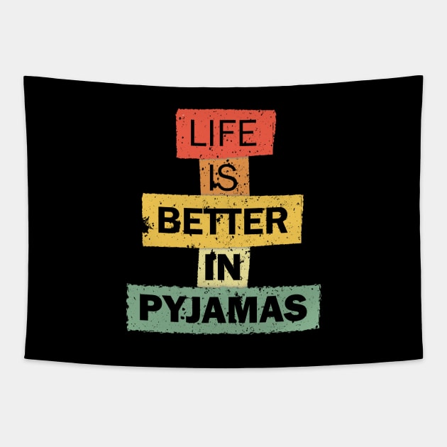 Life Is Better In Pyjamas funny quote saying Tapestry by star trek fanart and more