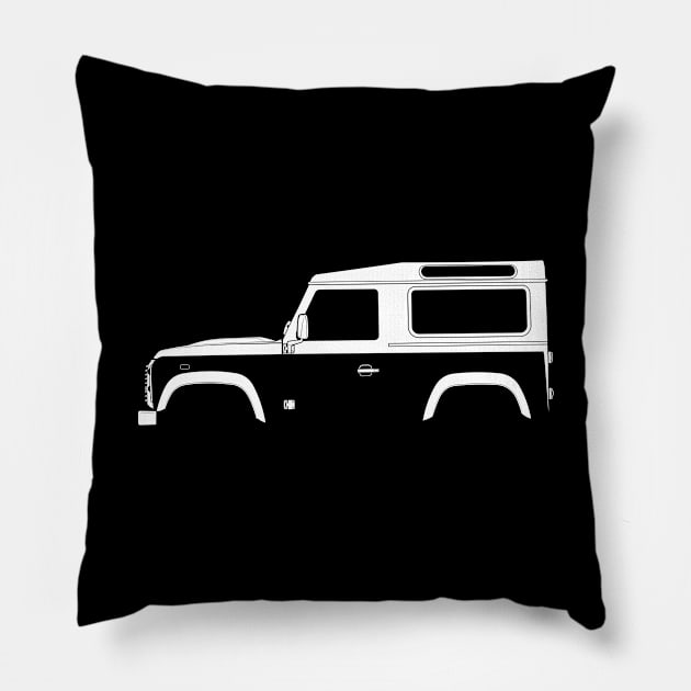 Land Rover Defender 90 Silhouette Pillow by Car-Silhouettes