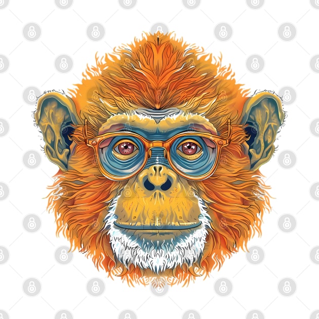 Specs Appeal in the Jungle: The Golden Glam Monkey! by Carnets de Turig