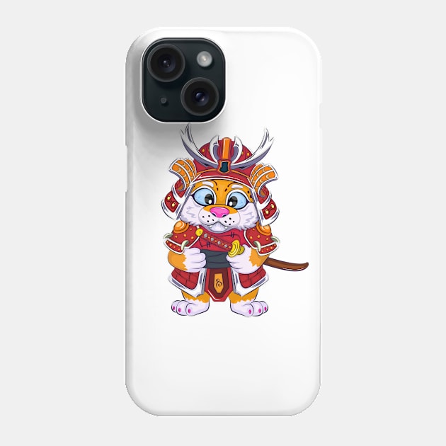 Cartoon Samurai Tiger. Phone Case by AndreKENO
