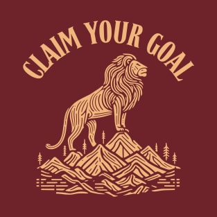 "Peak Dominance" Lion and Goal Achievement T-Shirt