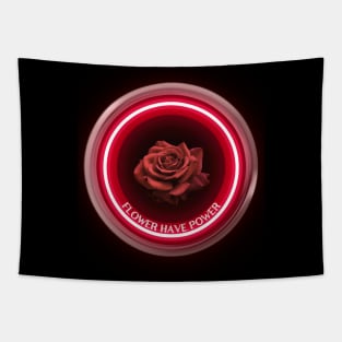 Flower Rose Black and Red color Tapestry